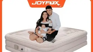 Colch&atilde;o de casal JOYFOX Queen alto infl&aacute;vel. Dormimos nele com um beb&ecirc;. Veja nossa opini&atilde;o