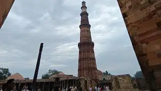 Qutub Minar Explore Heavy Rain...🌧️ Beautiful View