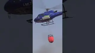 Helicopter fighting flames in Sicily #shorts  #helicopter #aviation #airbushelicopters #firefighter