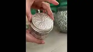 Glass supari/dry fruit jars with germansilver coating#germansilveritems #homedecor#handicraft#gift