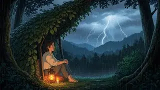 🌧️ Forest Rain & Thunder for Deep Sleep | Relaxing Rain Sounds | Ghibli Inspired ASMR 🔴 LIVE 24/7
