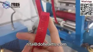 fast speed,high frequency embossing logo machine on elastic webbing band