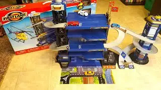 Fast Lane Parking Garage Playset with 5 Levels Car Lift Spiral Ramp Helicopter