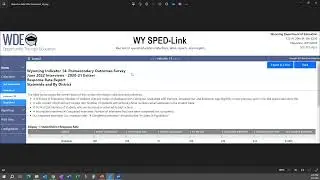 Indicator 14 - Part 1: Student Information Collection