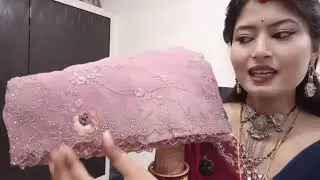 Party wear wedding saree hand embroidery viral rajasthani saree 