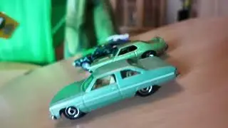 Diecast cars in slow motion