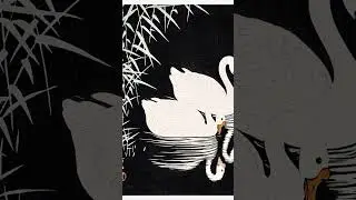 Watch Koson&rsquo;s white geese animated! Japanese nature art  #JapaneseArt #Geese #shorts #art #painting