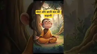 बंदर और ज्ञानी संत की कहानी | Moral Story for Kids |#youtubeshorts #cartoonstory #viralvideo