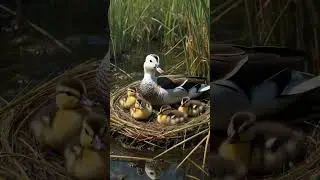 White-Faced Whistling Duck: A Breathing Ring in the Papyrus #duck #wildlife #ducklings #nature