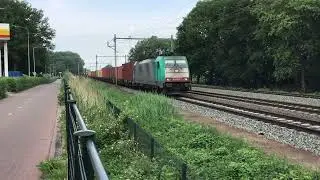 Crossrail 186 213 Traxx Locomotive With Container Train at Blerick the Netherlands 20.5.2022 🎥👍👍👍👍👍🚂