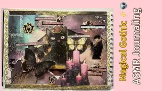 Magical Gothic Journal Page ✨ Black Cat, Butterflies & Candles Aesthetic #aestheticjournal #gothic 