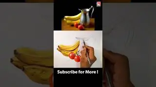 Realistic Still Life Drawing with Pencil Color  #stilllife #realistic #banana #drawing