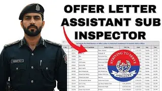 Sindh police Asi Offer Letter Update| Assistant Sub Inspector #sindhpolice