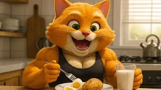 The Daily Routine of a Bodybuilder Cat