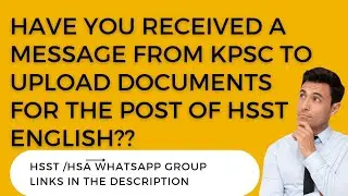 #hsstenglish HSST ENGLISH Certificates uploading message has been sent/hsst shortlist/cutoff