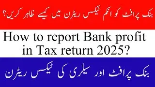 HOW TO DECLARE BANK PROFIT IN TAX RETURN 2025 | BANK PROFIT AND SALARY INCOME IN TAX RETURN 2025