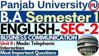 BA Sem English SEC 2 | Business Communication Skills | Mode Telephonic Interaction  | PUC