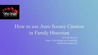 Family Historian Auto Source citation