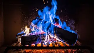 Relax by the Fireplace with Dreamy Blue Flames for Calm Mind and Restful Night