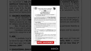 OPSC/VETERINARY assistant surgeon vaccancy 2025