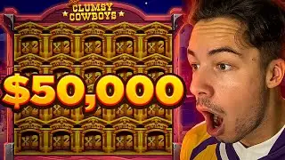 FULLSCREEN OF WILDS ON CLUMSY COWBOYS SLOT PAID $50,000!