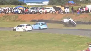 VW Challenge Series 2017. East London Grand Prix Circuit. Almost Flip Crash