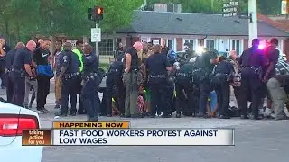 Arrests at fast food worker protests