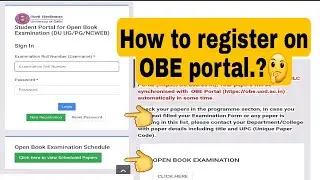 How to register on obe portal du | du obe registration |  step by step | regular 3/5th semester