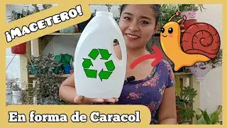MACETERO en forma de CARACOL con botella de SUAVIZANTE 😉