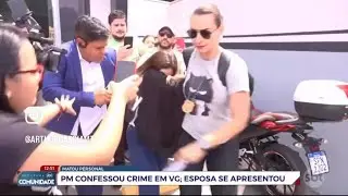 Acompanhei o momento em que a esposa do PM Raylton Mour&atilde;o deixa a DHPP em Cuiab&aacute;.