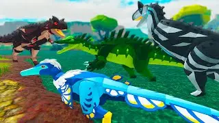 Carnotauros DEVORARAM o BARYONYX, Vida de Austroraptor! - Prehistoria ROBLOX (PT-BR)
