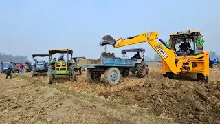 Jcb 3dx Xpert Loading Mud Trolley | John Deere | Swaraj 735 | Sonalika Sikandar | Eicher 380 Tractor