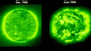Two SOHO-EIT ultraviolet movies at different stages in the Sun's activity cycle.