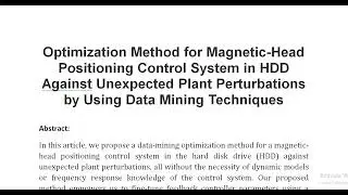 Optimization Method for Magnetic Head Positioning Control System in HDD Against Unexpected Plant Per