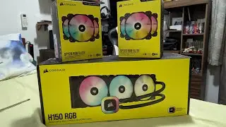 Water cooler Corsair H150 e kit fan SP120 Elite - tirando da caixa