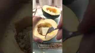 Simple Baked Acorn Squash ✨🤎 enjoy something warm, sweet, & grounding 🌙 #cozy #cooking #food #life
