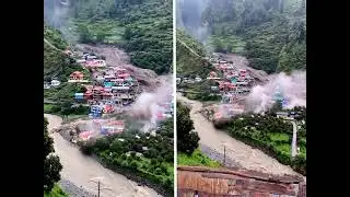 Live Landslide Horror | Pahadi Shehar Mein Machi Tabahi Mountain Disaster Caught on Camera | Bhayana