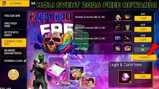 holi event free fire 2026 🤯🔥 | free fire Holi event | ff new event | new event free fire | holi