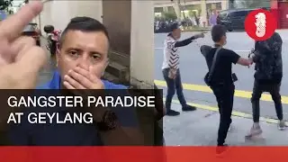 Malay Gangster Omega showing power and starting hitting public at Geylang Lorong 10. Police????