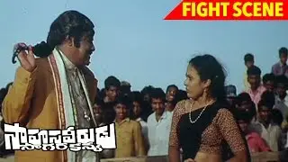 Venkatesh Fights With Srihari - Action Scene - Sahasa Veerudu Sagara Kanya Scenes