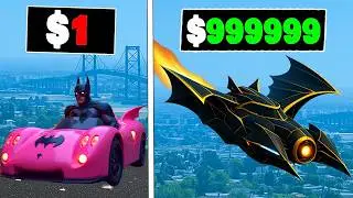 $1 to $1,000,000,000 BATMAN CAR in GTA 5! l VarunOP