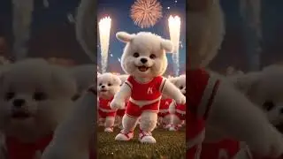 Pet Fashion Star! 🐾 Dancing Plush Puppy in Red Sports Outfit ❤️🔥 #Shorts