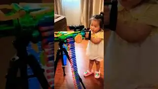 BABY SHOOTS DAD🫢#baby#shooting#gun#toys#cutebaby#fun#funny#lol#comedy#shorts#viral#status#dad#trend