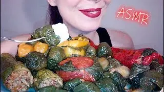 ASMR eating: Homemade Stuffed Vegetables | My Favorite Food | Whispering
