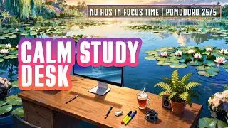 Deep Work Study Session | White Noise Mixed with Nature Ambience and Pomodoro Timer