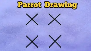 🦜 How to Draw a Cute Parrot from Letters XXXX | Cute Parrot Drawing