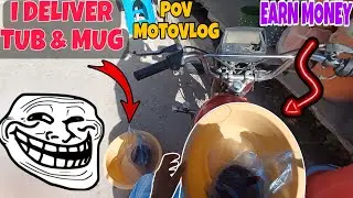 I DELIVERED TUB AND MUG | FUNNY ORDER | HONDA CD-70 BIKE MOTOVLOG