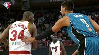 Hakeem Olajuwon & Dikembe Mutombo Play in first NBA Africa Game