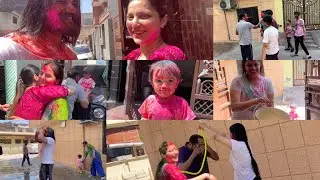 HOLI celebration with family 🎊🎨♥️🥁 || PART1  #sahilsangwan #vlog #holi