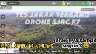 Tes jarak terbang drone SJRC F7//Jarak nya sampe 3km? 😮Remot sampe no Coneting